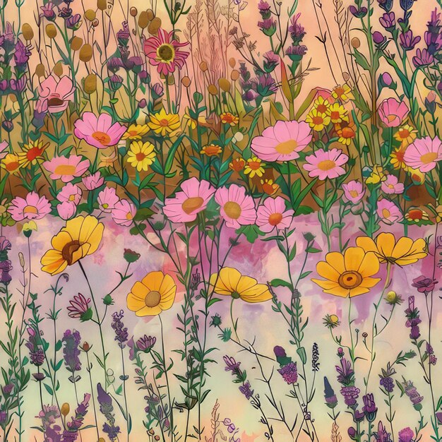 Picture showcasing a field of flowers