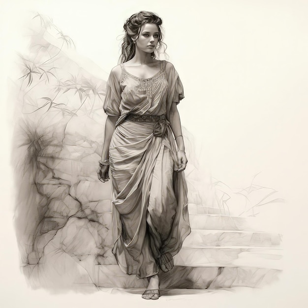 Picture showcasing a woman in a dress