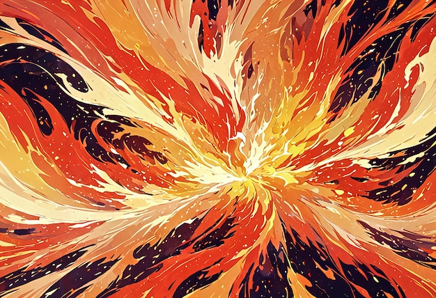 Picture Showing Blazing fire patterns in an abstract style