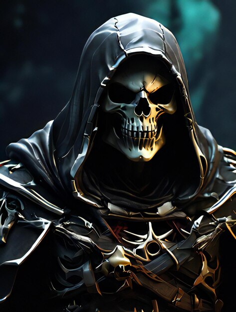 Photo a picture of a skull and bones of a person wearing a black hoodie