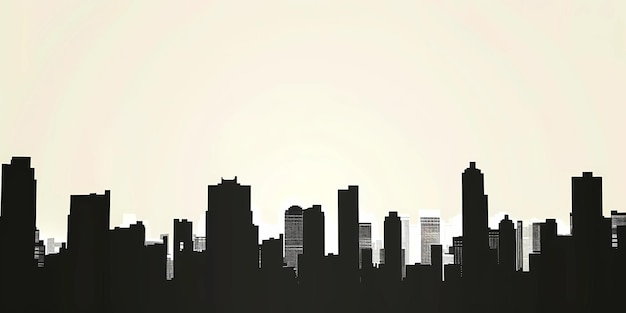 a picture of a skyline with a black and white background