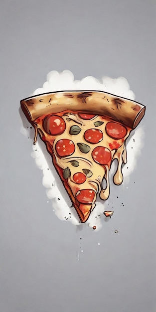 A picture of a slice of pizza for a tshirt design