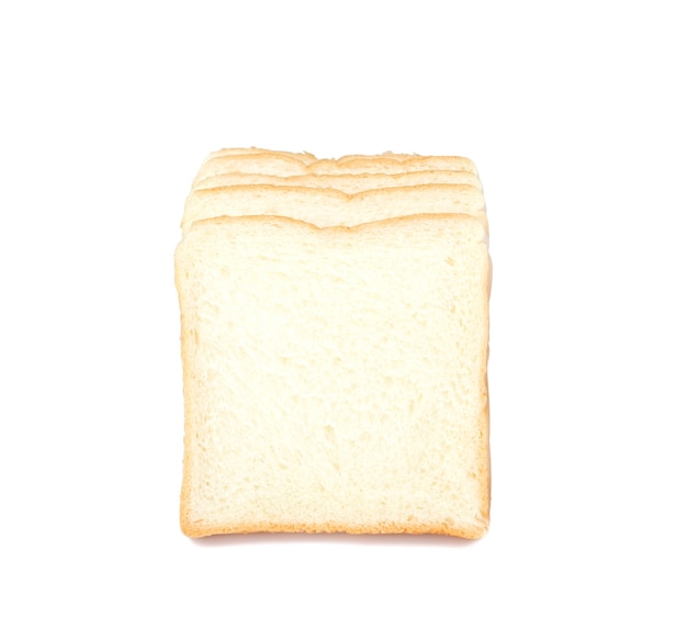 Picture of sliced soft white bread on white isolated background