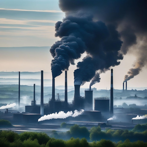 Photo a picture of a smoke stack with smoke coming out of it