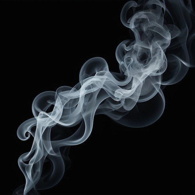 Photo a picture of smoke that is black and has a black background