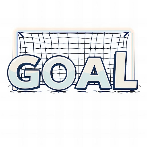 a picture of a soccer goal with the word goal on it