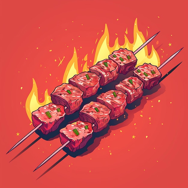 a picture of some meats with a red background with the words sushi on it