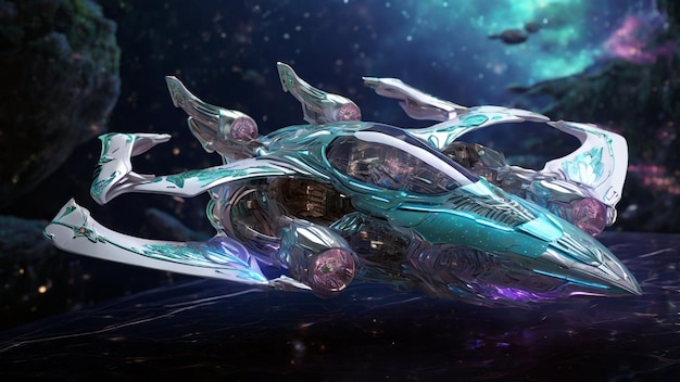 a picture of a spaceship that has a starfish on it