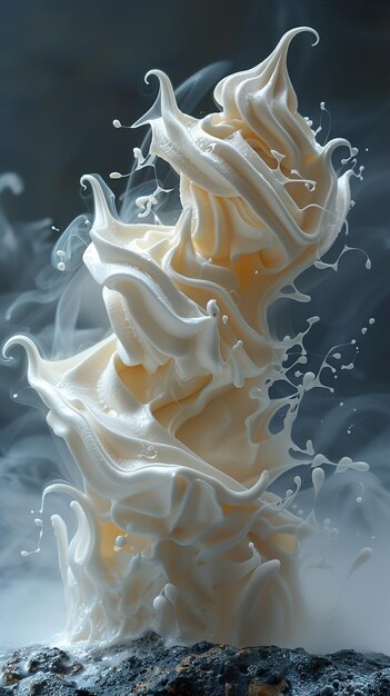 Photo a picture of a splash of milk with the milk splashing on it