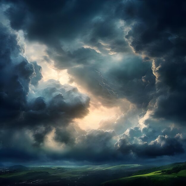 a picture of a storm cloud and the sun shining through the clouds