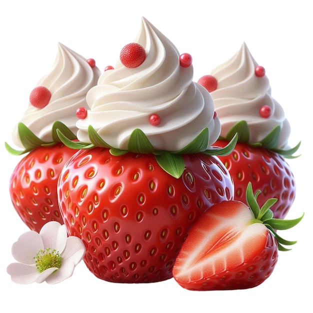 a picture of a strawberry with a strawberry on the top