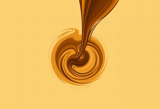 Photo a picture of a swirl of brown liquid with a swirl in the middle