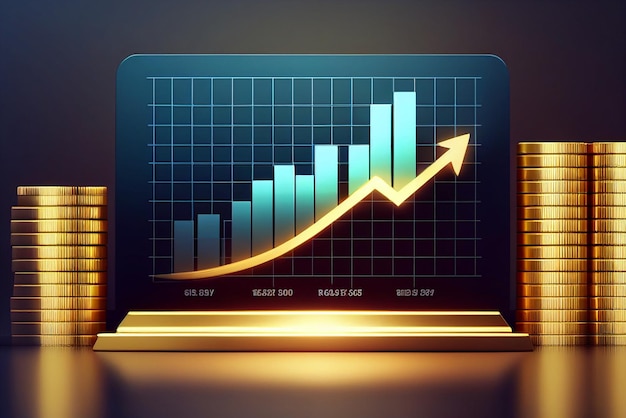 Picture taken from laptop computer showing screen displaying graphing process generative ai