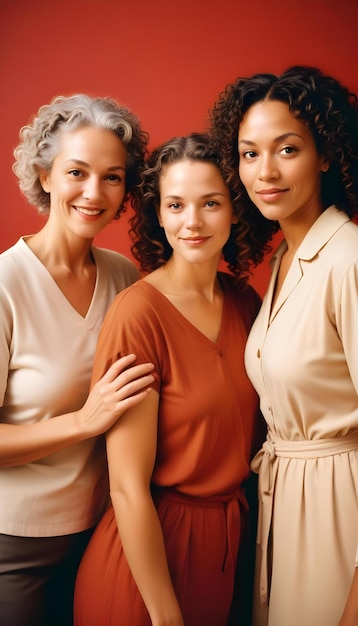 a picture of three women with the words the one in the middle