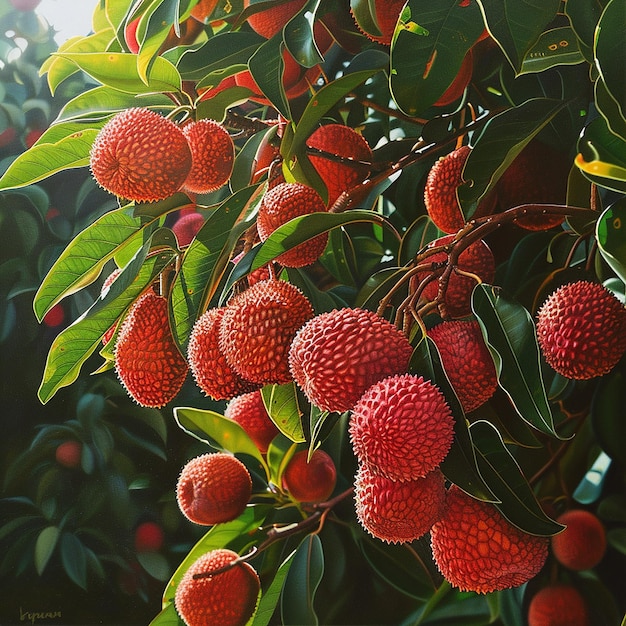 Photo a picture of a tree with berries on it