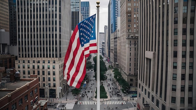 Photo a picture of a united states of america flagnational flag design and blur background