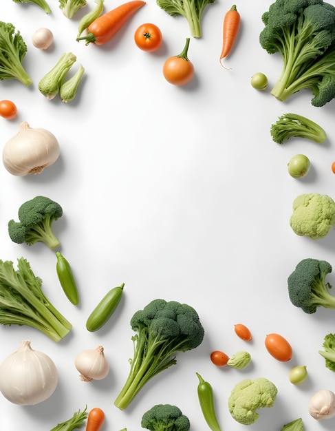 a picture of vegetables and fruits and vegetables on a white background