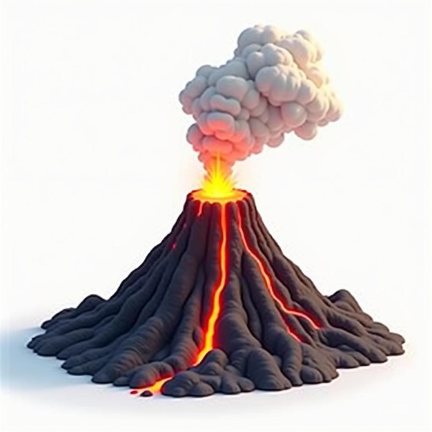 a picture of a volcano with a volcano in the middle