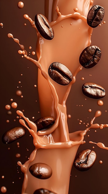 a picture of a woman pouring chocolate chips with the words coffee and chocolate on it