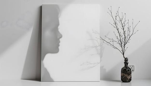 a picture of a woman and a tree on a white background