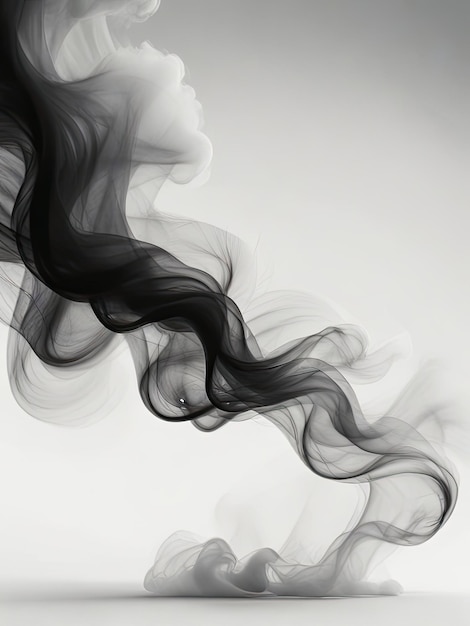 a picture of a womans face with black smoke