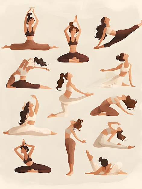 Photo a picture of women doing yoga