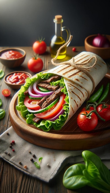 Picture of a wrap or sandwich made in Mexico