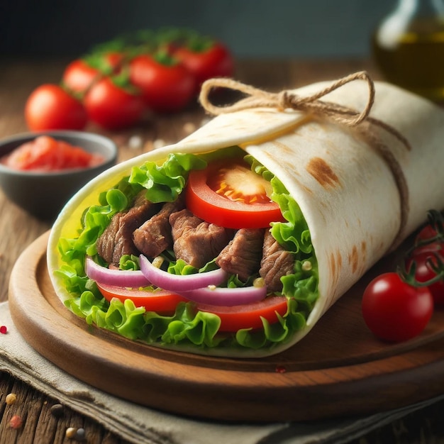 Picture of a wrap or sandwich made in Mexico