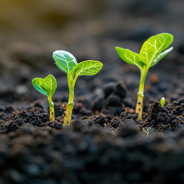 Photo pictures of bean sprouts sprouting from the soil growing two leaves and then growing up at different stages closeup flat viewi 14oebest quality best light job id 774110932ec14a519dc00300803fb2aa