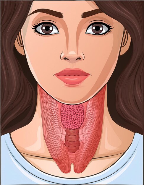 Photo pictures of swollen thyroid gland in neck