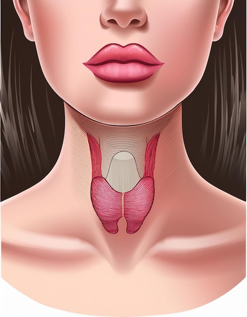 Photo pictures of swollen thyroid gland in neck