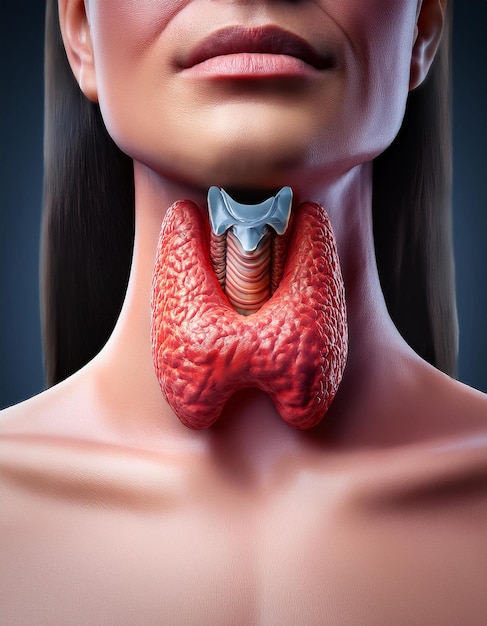 Photo pictures of swollen thyroid gland in neck