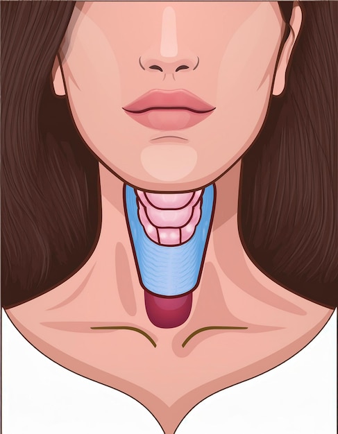 Photo pictures of swollen thyroid gland in neck