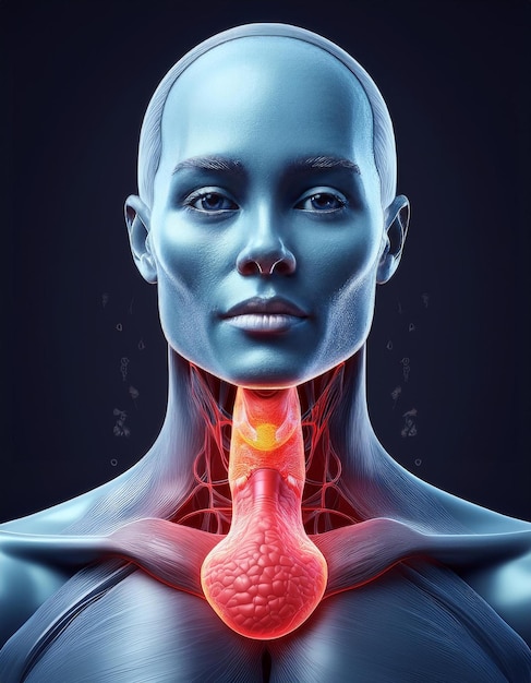 Photo pictures of swollen thyroid gland in neck