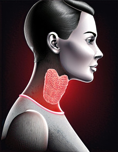 Photo pictures of swollen thyroid gland in neck