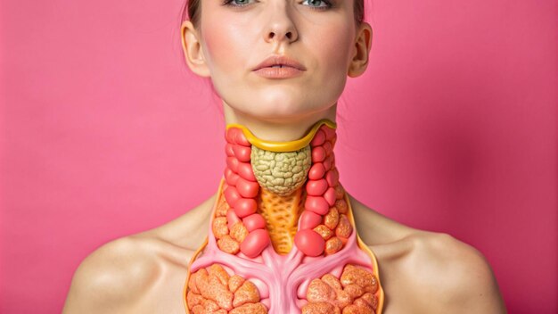 Photo pictures of swollen thyroid gland in neck