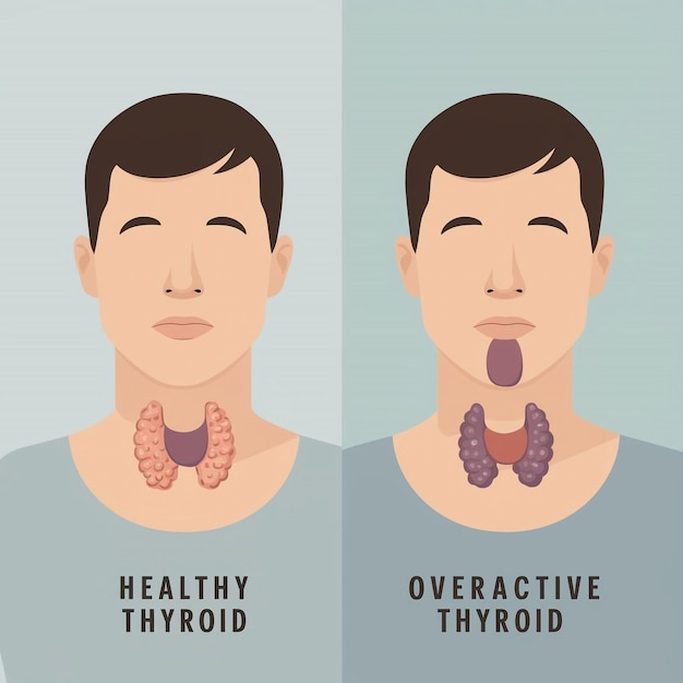 Photo pictures of swollen thyroid gland in neck