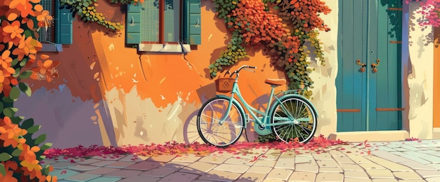 A Picturesque Alleyway In Venice Cartoon style