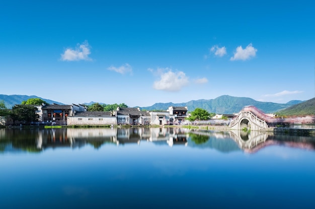 Picturesque ancient village world cultural heritage hongcun town anhui province China