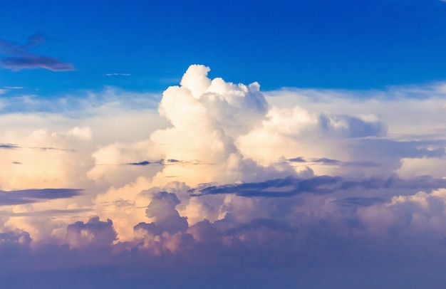 Picturesque curly clouds during the sunset