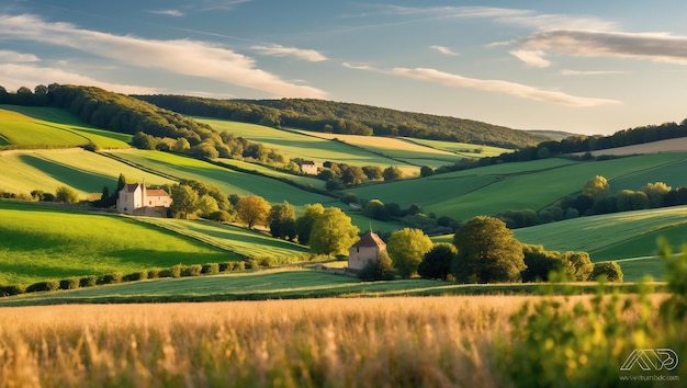 Photo picturesque french countryside view