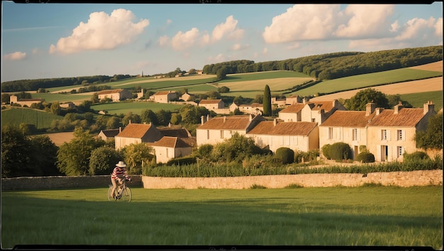 Photo picturesque french countryside view