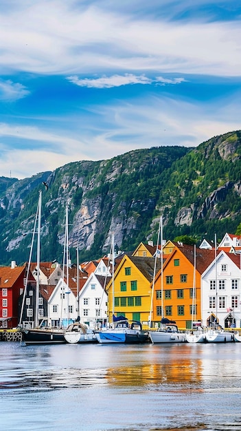 The picturesque harbor of Bergen Norway