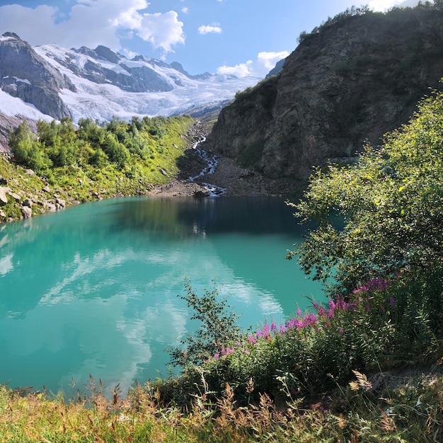 A picturesque lake in the Caucasus Mountains, Dombay.