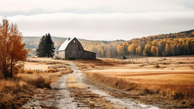 A picturesque landscape photograph of a tranquil countryside