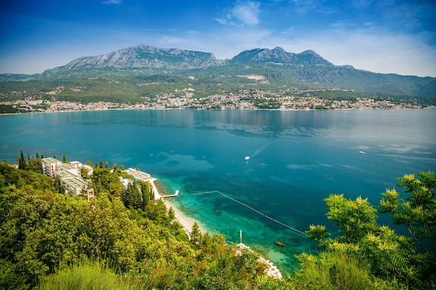 Picturesque landscape with the town Herceg Novi