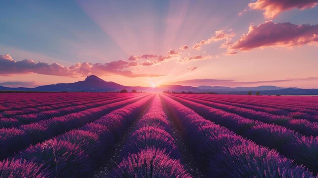 Picturesque lavender fields in provence valensole france popular sunset photography spot