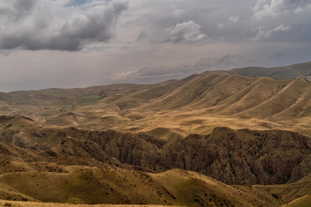 Picturesque mountain brown valley in Armenia