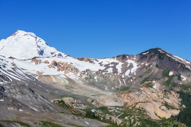 Picturesque mountain view in the Canadian Rockies in summer season