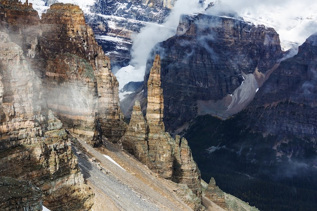 Picturesque mountain view in the Canadian Rockies in summer season